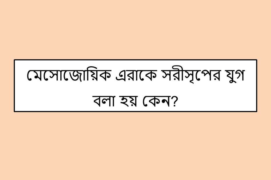 মেসোজোয়িক এরাকে সরীসৃপের যুগ বলা হয় কেন?